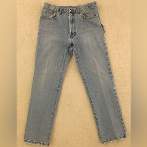 Faconnable straight leg, blue distressed men’s denim jeans